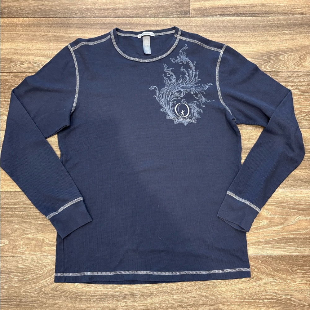 Cirque de Soleil Men's Navy Blue Graphic Long Sleeve Shirt Size Large
